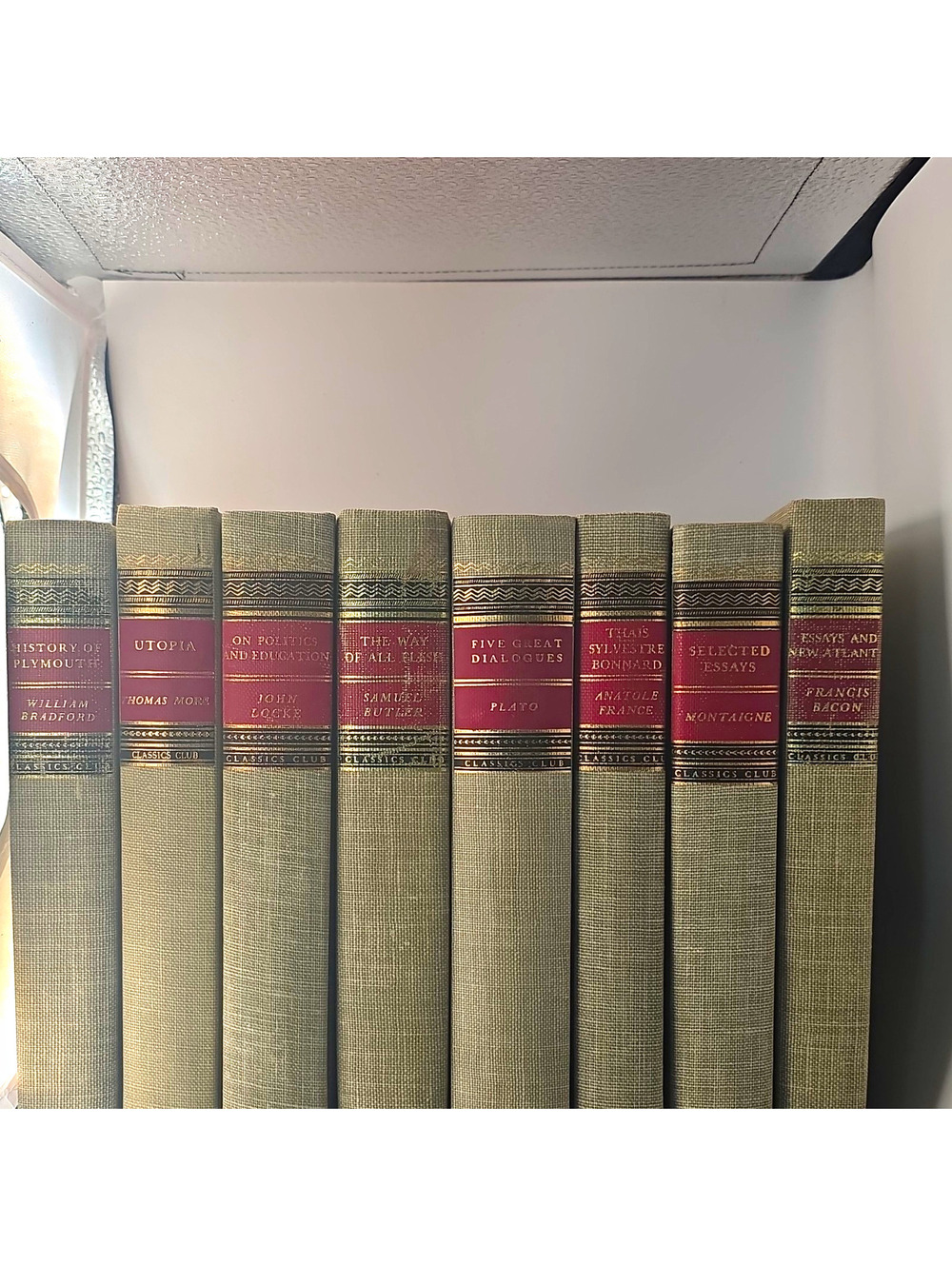 Classics Club Clothbound Classics Book Lot Plato Bacon More Utopia Essays 8 set
